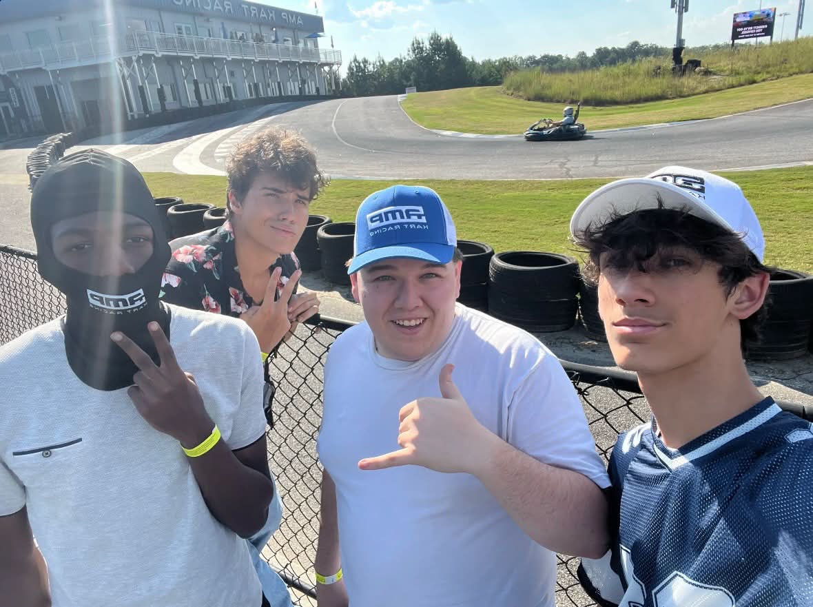 Go-karting with friends at AMG